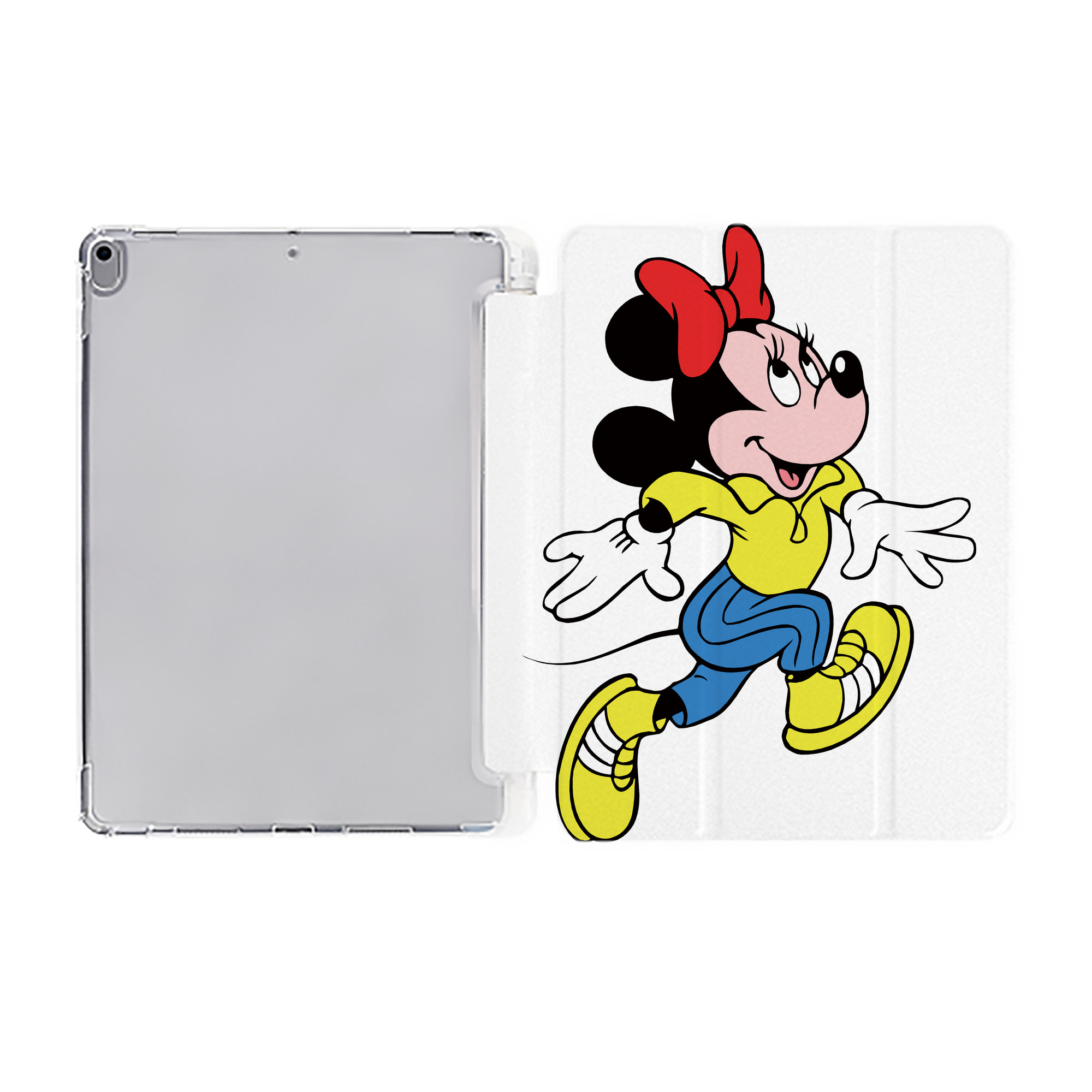 （画像用） ミッキーマウス Mickey Mouse IPad ケース ペン収納付き 三つ折りスタンド PUレザー×シリコン 対応機種9.5/10.5/10.9インチ